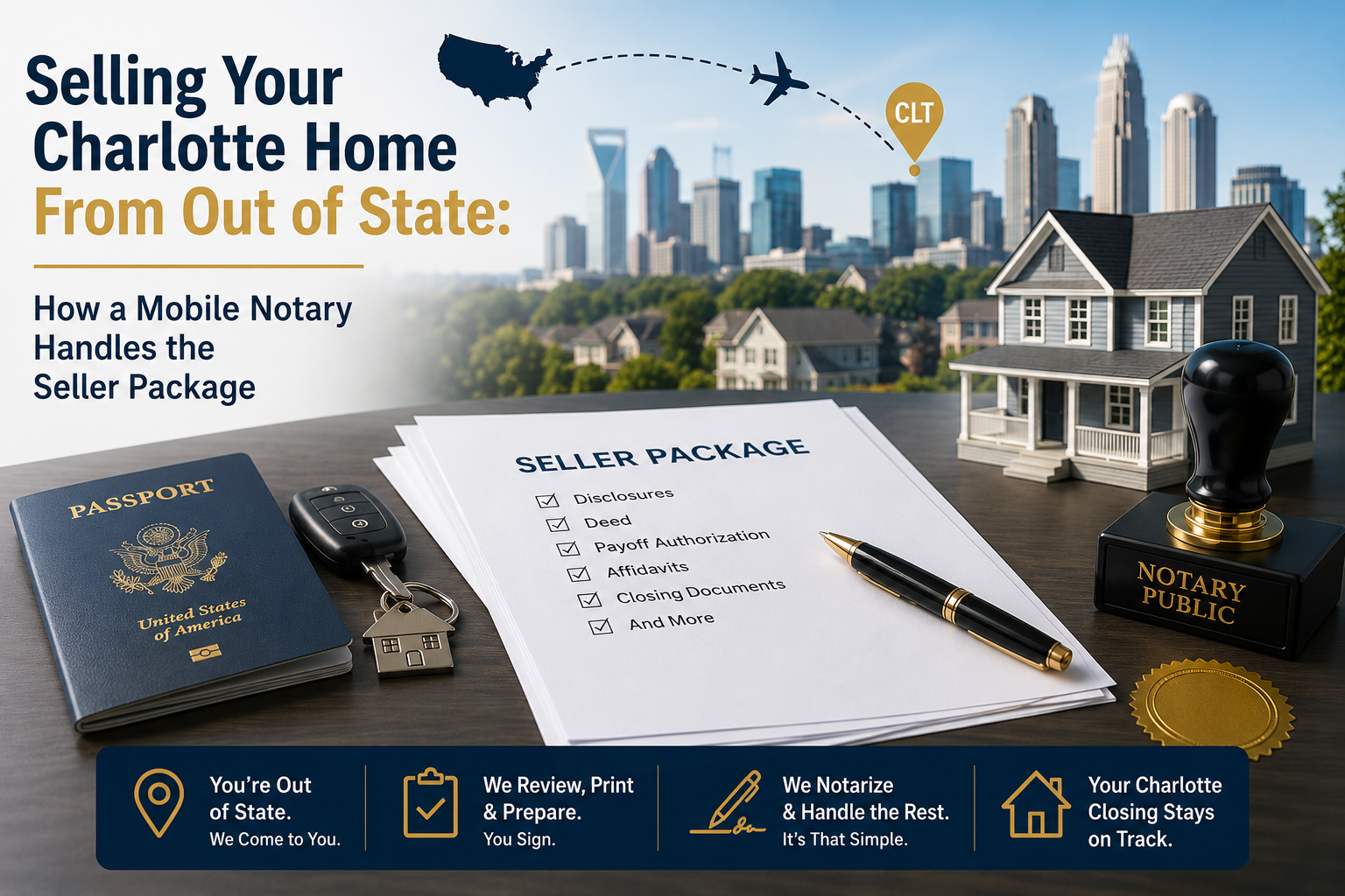 Selling Your Charlotte Home From Out of State: How a Mobile Notary Handles the Seller Package
