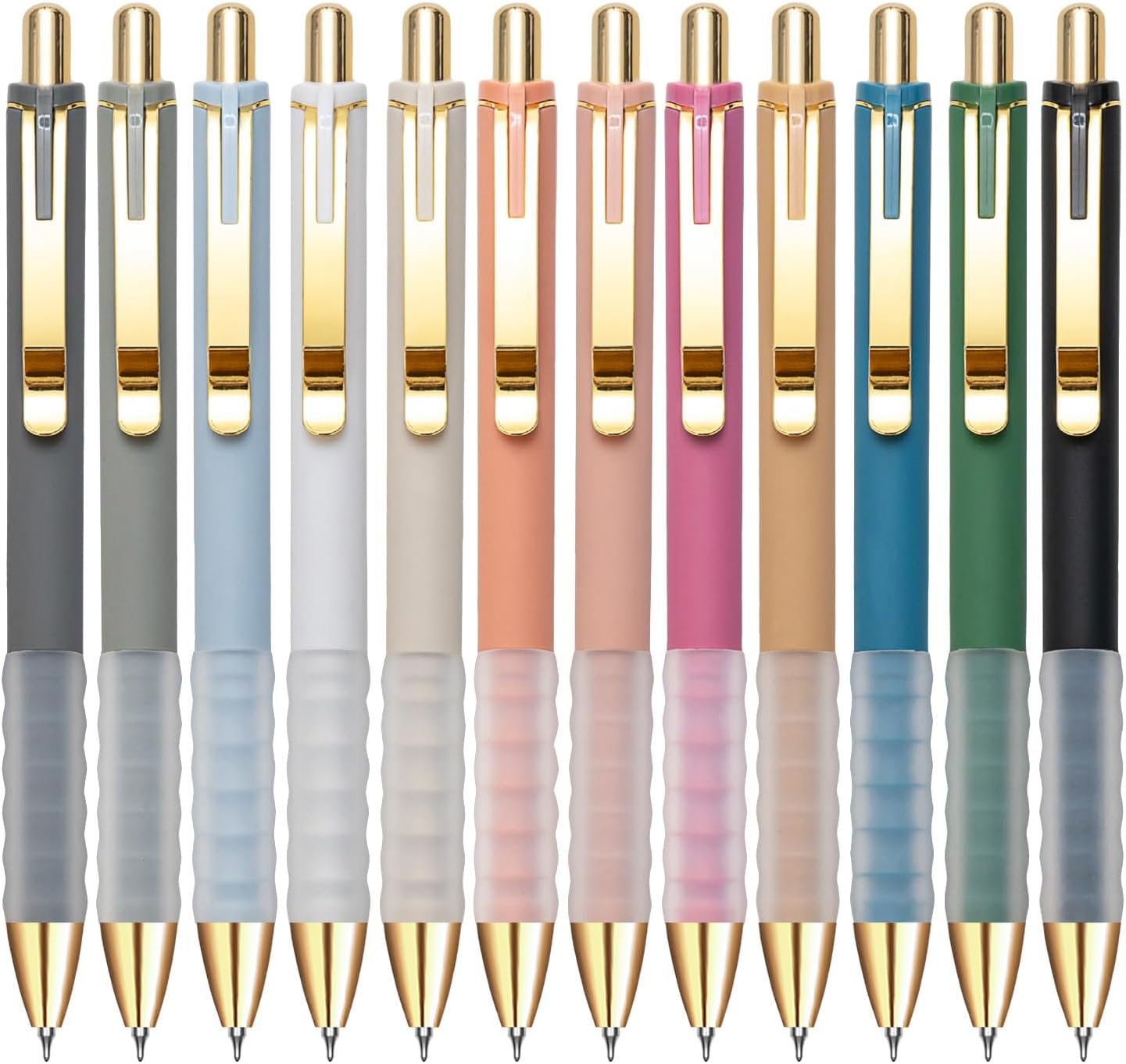 Linbsunne Gel Pens Black Ink 0.5mm Fine Point — Smooth Writing Retractable (12-Count)